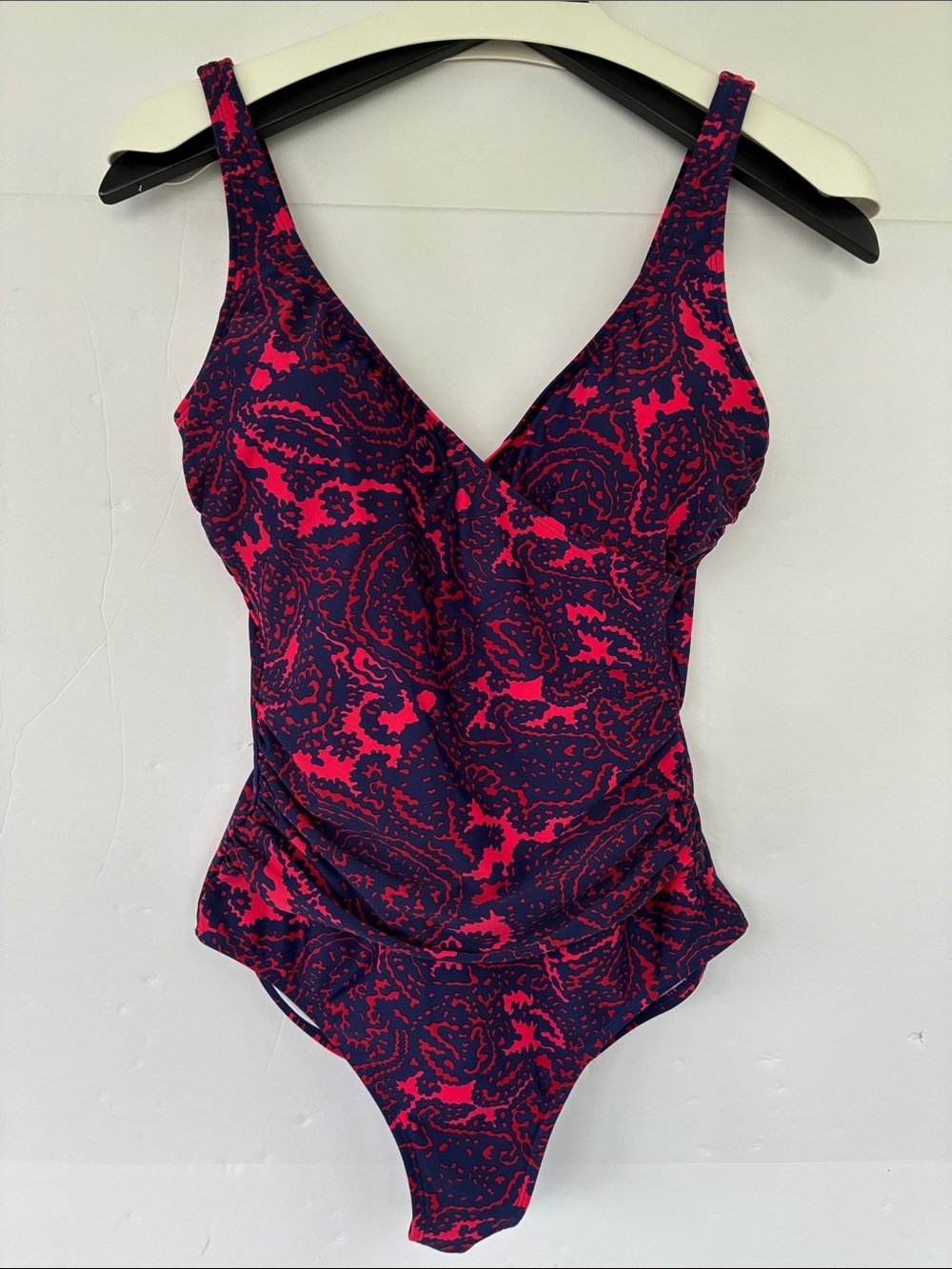 Boden Paisley One-Piece Swimsuit with V-Neck 8R